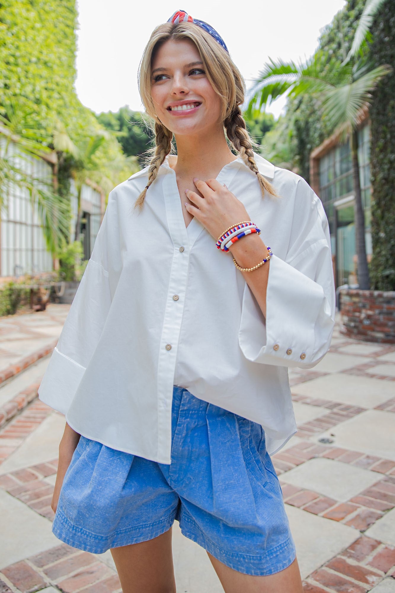 Back Pleat Button Down Blouse Top – Swanky B Boutique