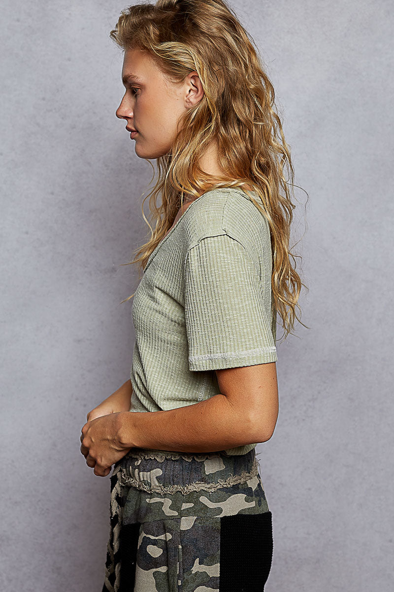 Ribbed Seam Detail Tee