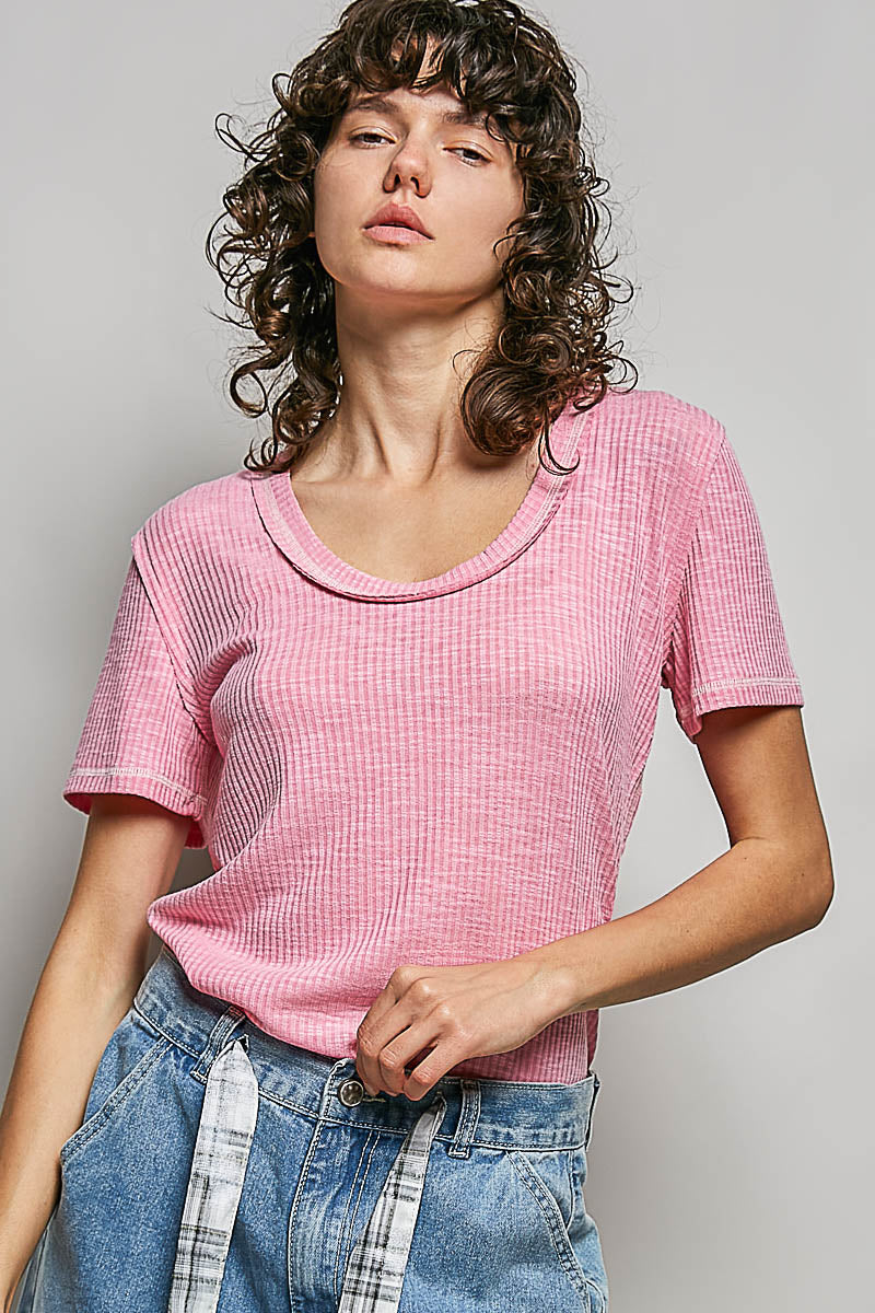 Ribbed Seam Detail Tee