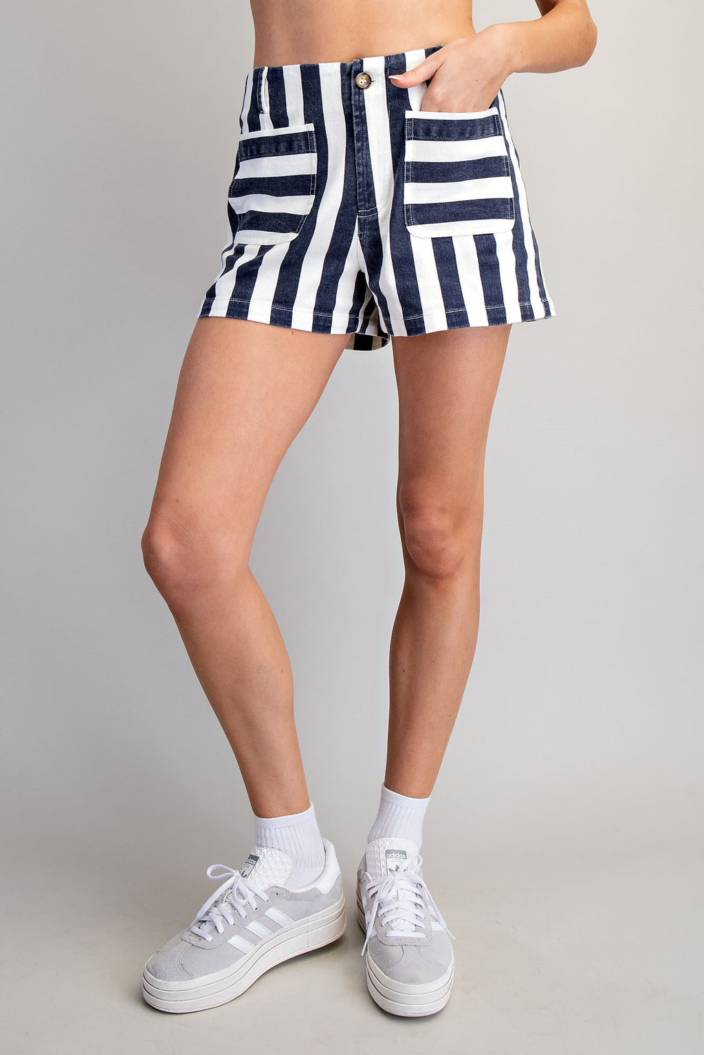 Mineral Washed Stripe Shorts