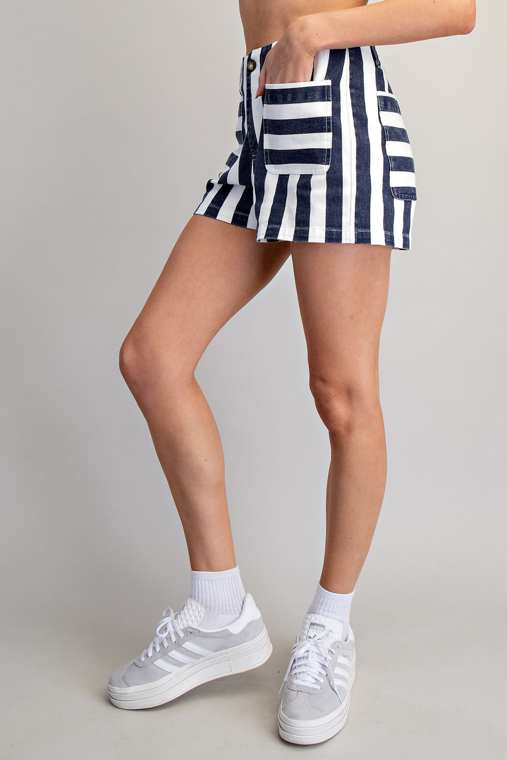 Mineral Washed Stripe Shorts