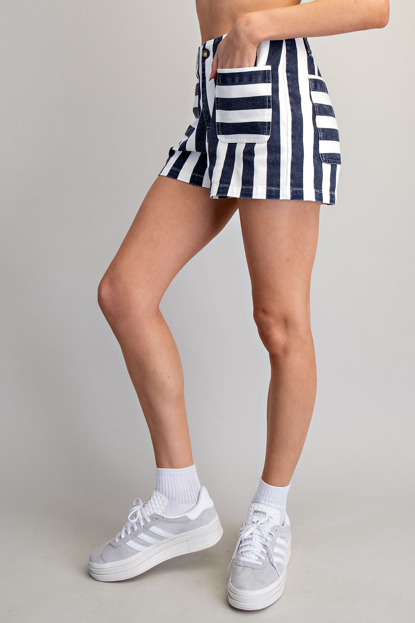 Mineral Washed Stripe Shorts
