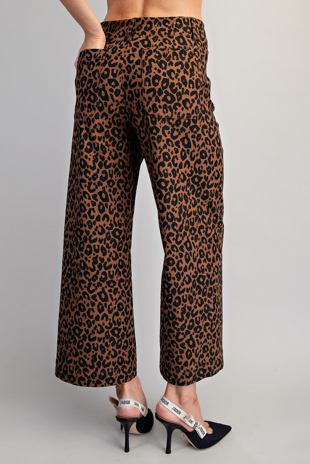 Leopard Print High-Rise Wide-Leg Pants