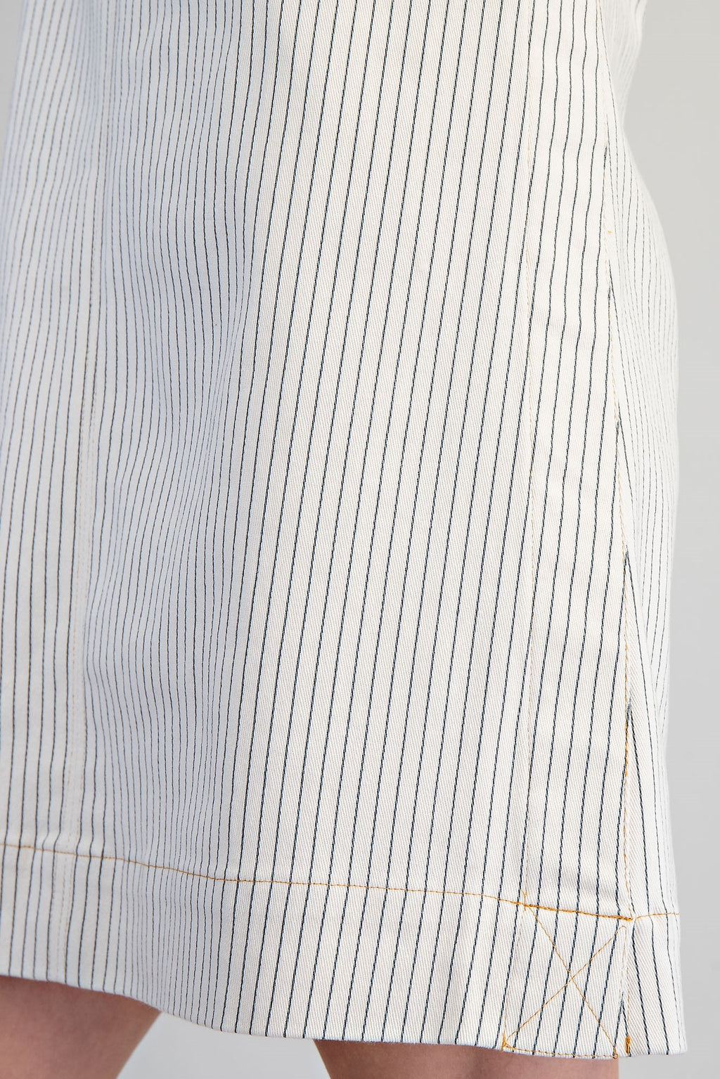 Pinstriped Back Zipper Mini Dress