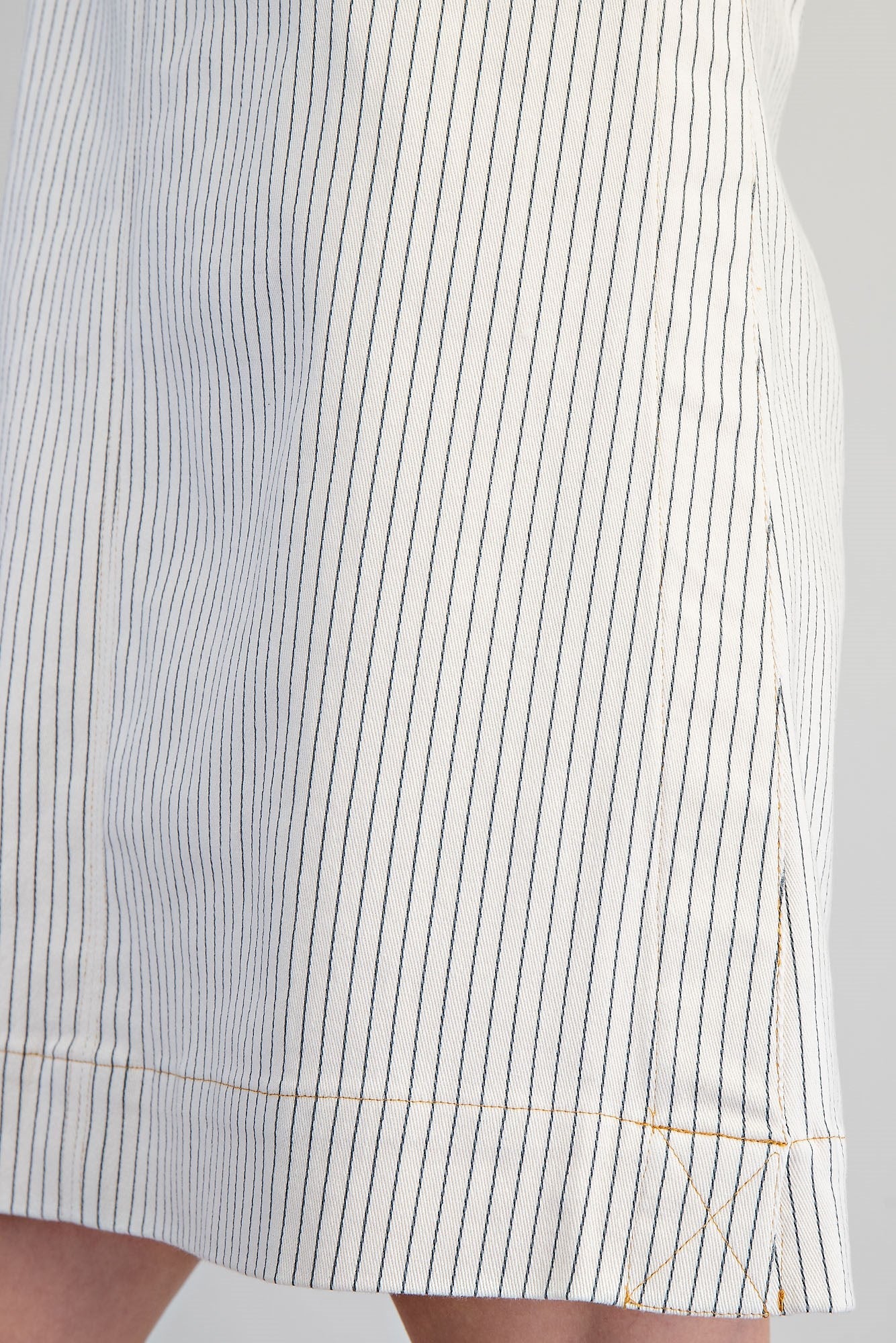 Pinstriped Back Zipper Mini Dress