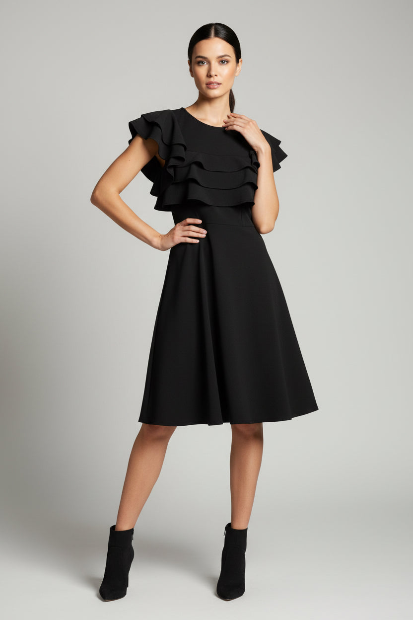 Flutter Sleeve Heavy Knit Dress
