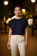H1010 Bamboo Fabric Bubble Sleeve Knit Top