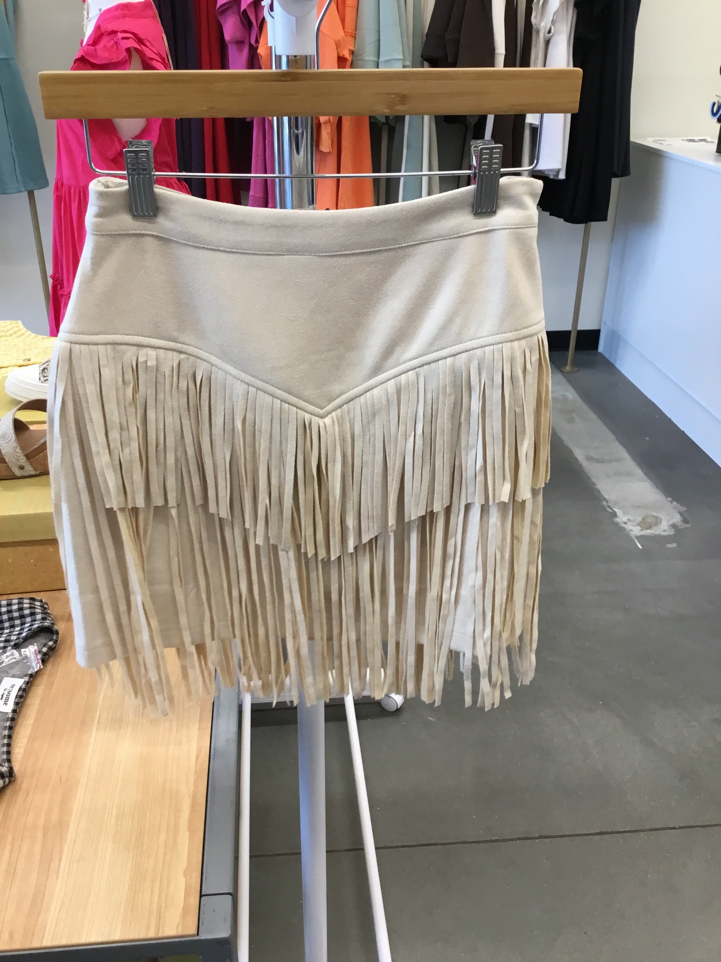 Tiered Fringe Mini Skirt