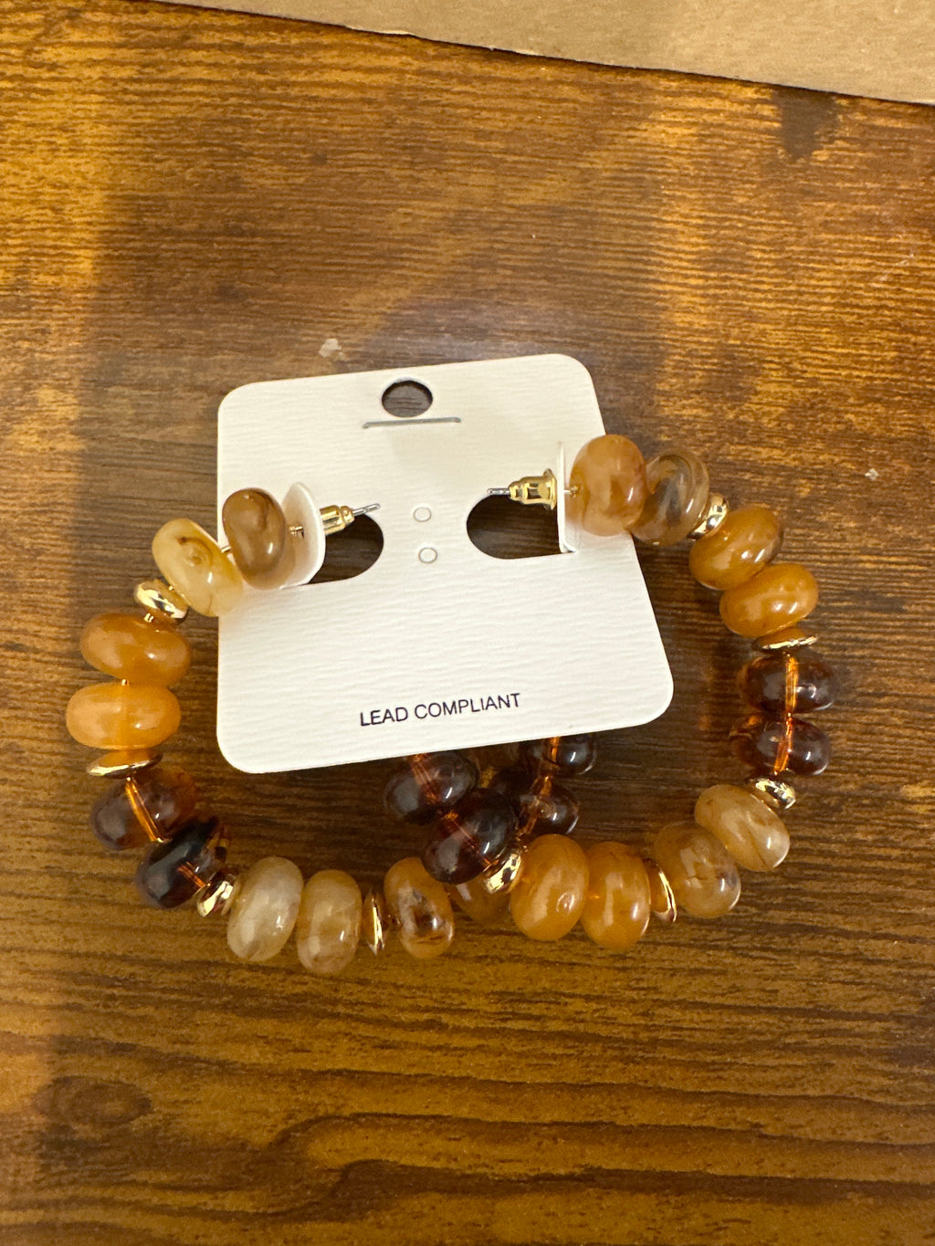 Marble & CCB Beaded Hoops