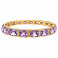 Emerald Shape Bead Bangle Bracelet