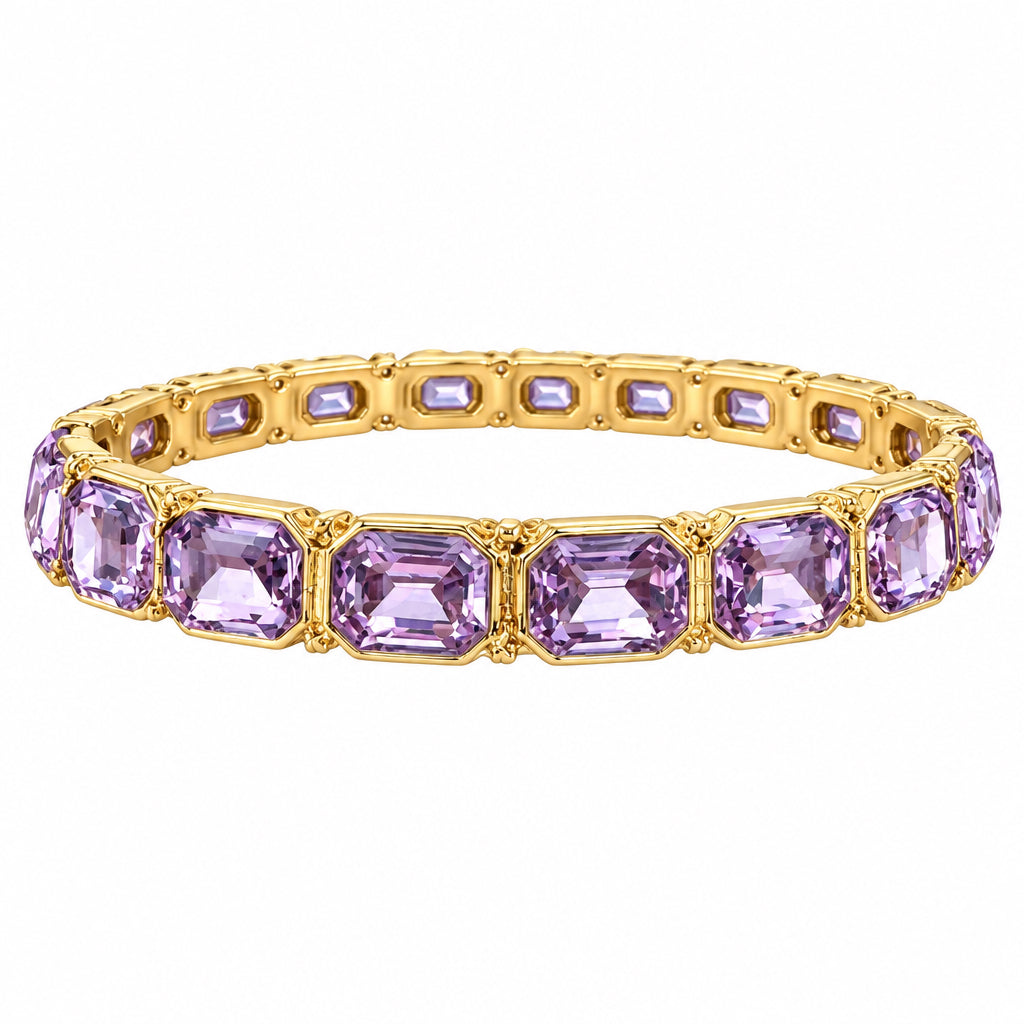 Emerald Shape Bead Bangle Bracelet