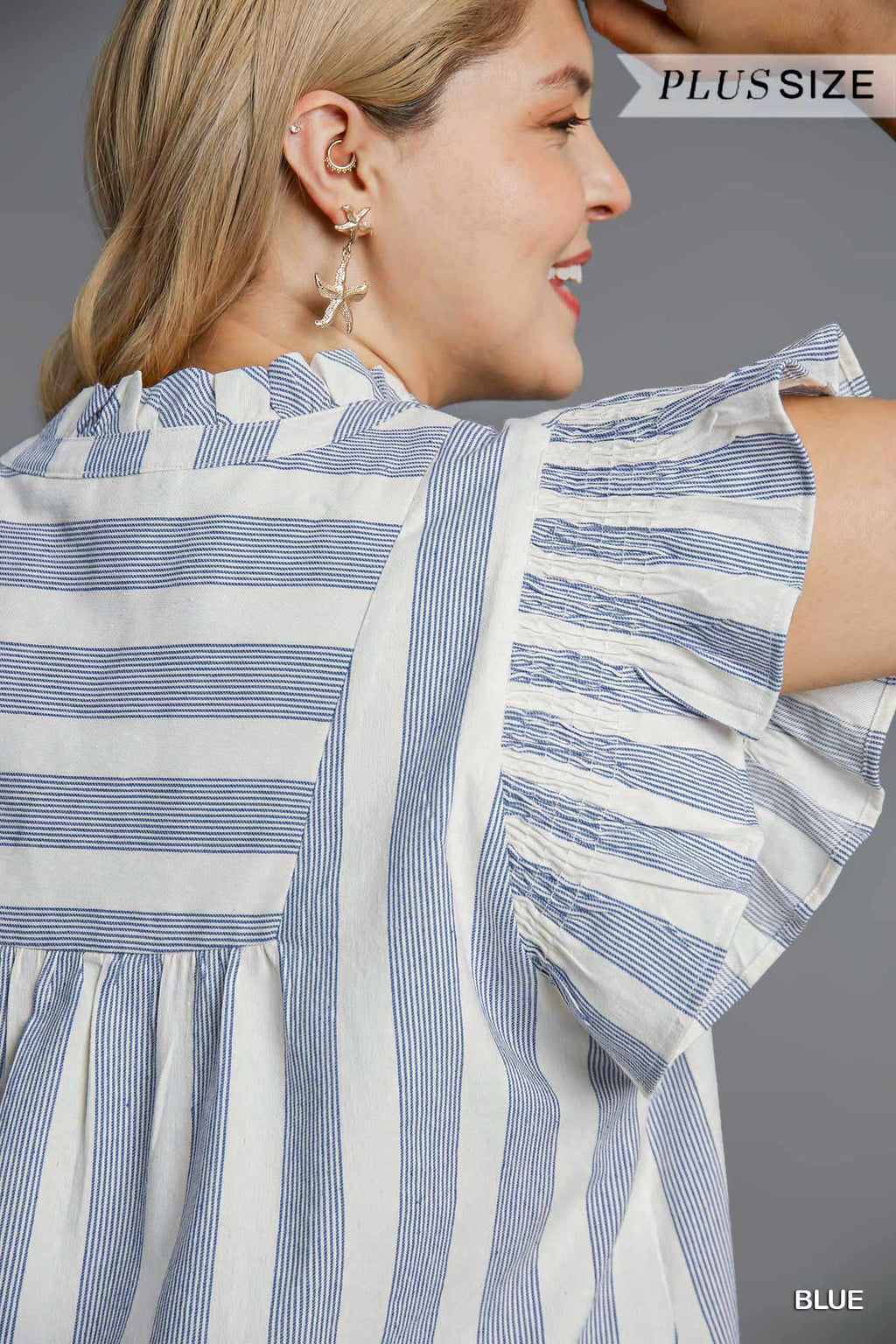 Plus Stripe V-Neck Dress