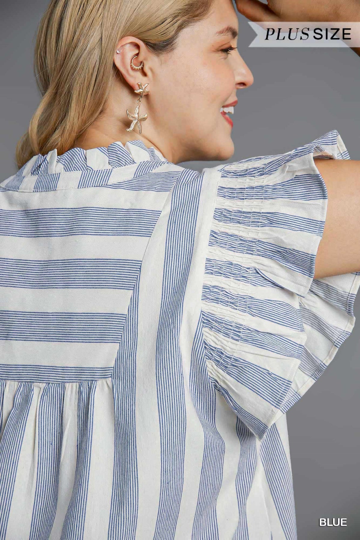 Plus Stripe V-Neck Dress