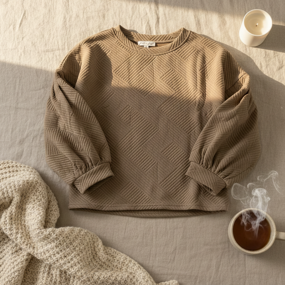 Bubble Long Sleeve Textured Top