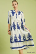 Abstract Print Midi Dress