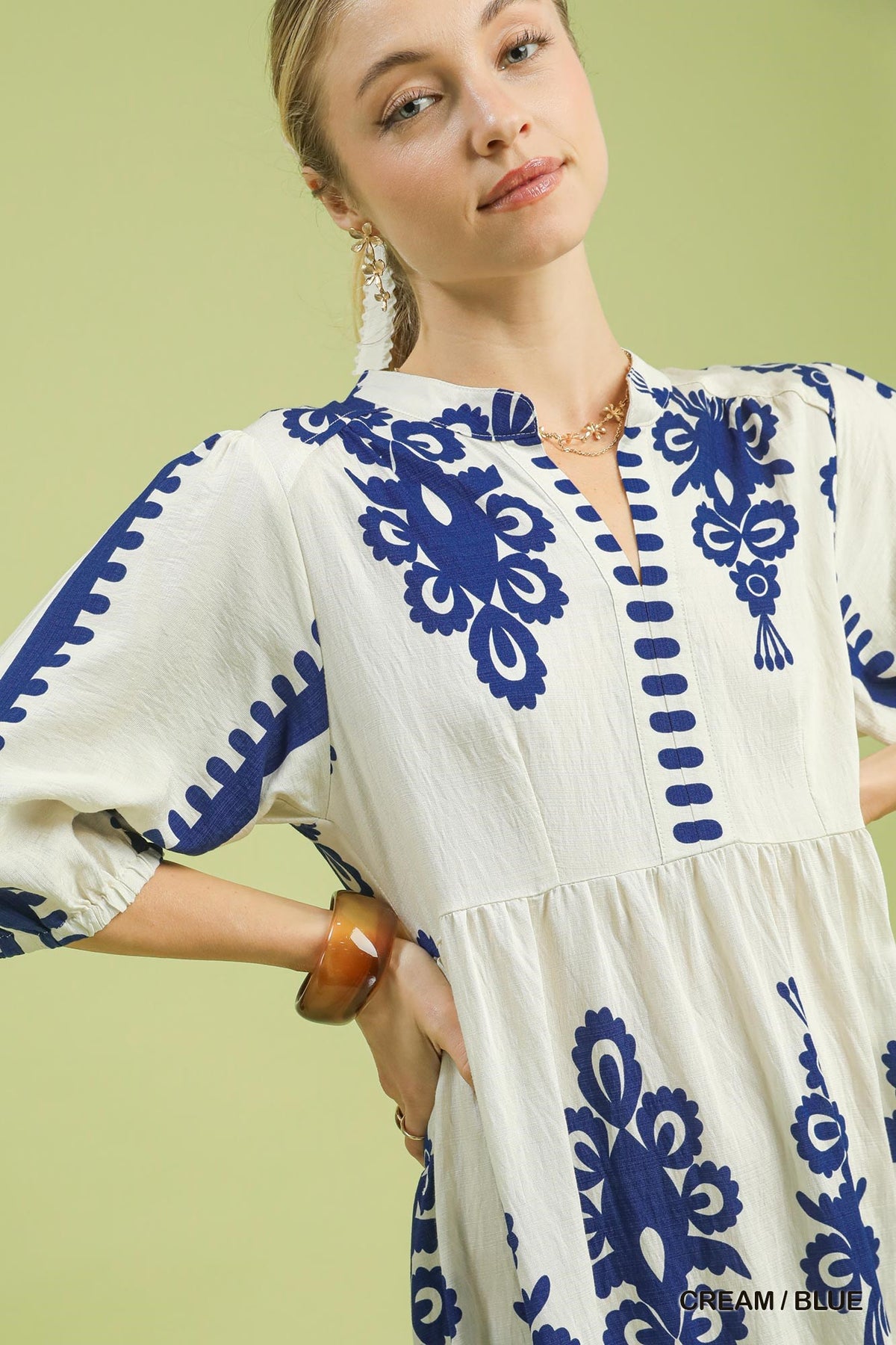 Abstract Print Midi Dress