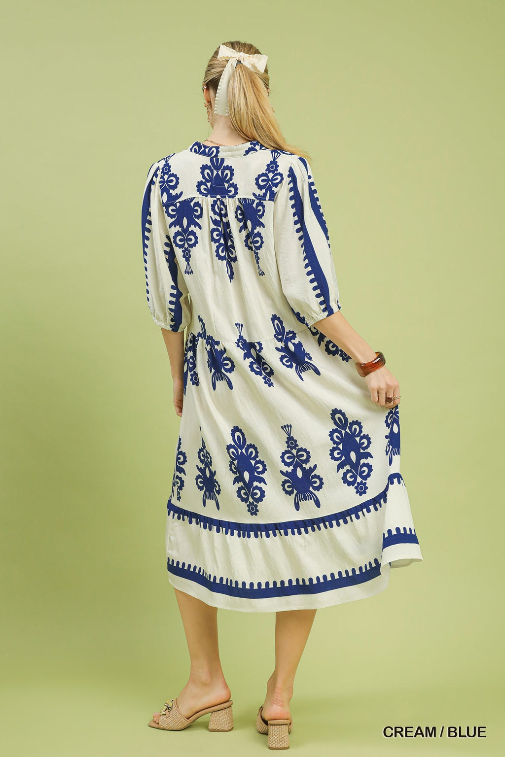 Abstract Print Midi Dress