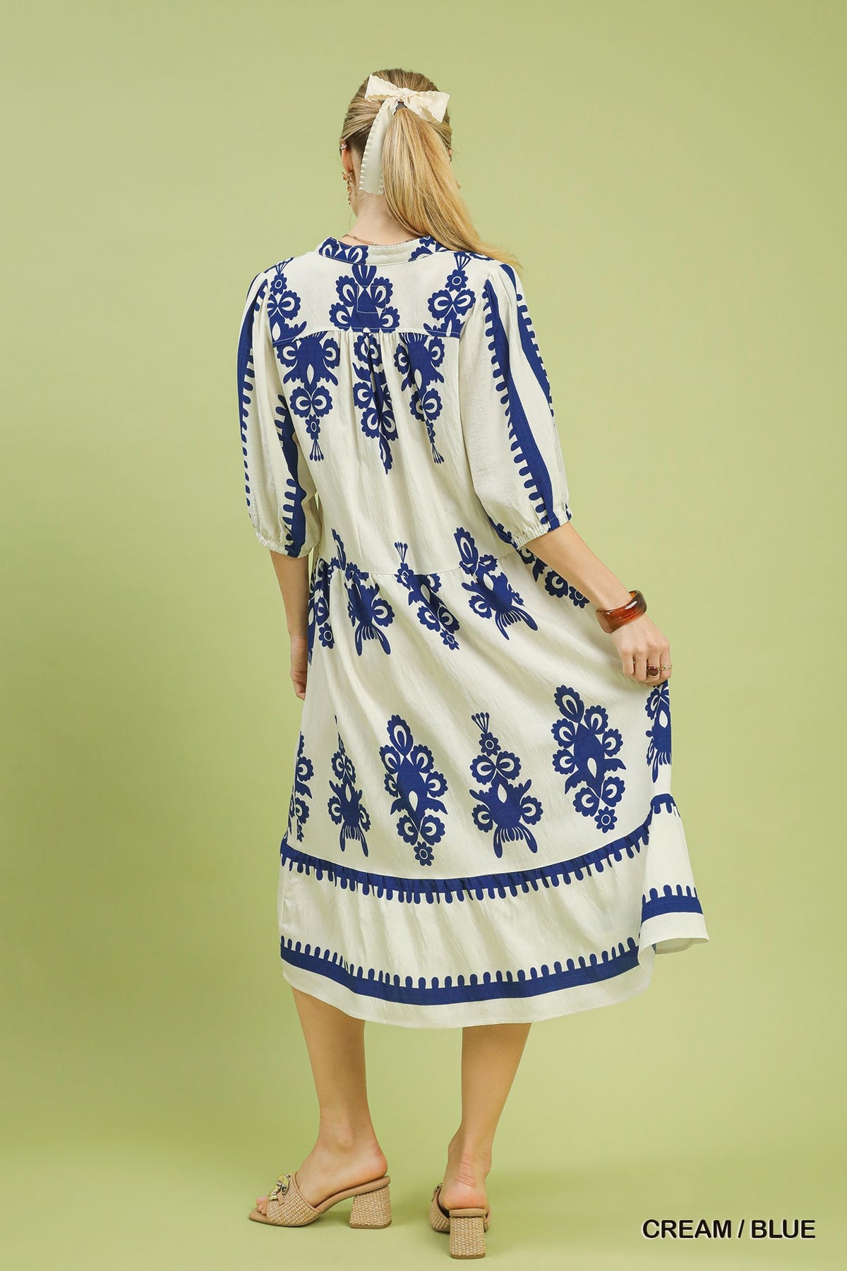 Abstract Print Midi Dress