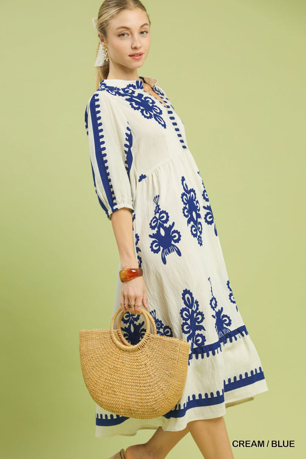 Abstract Print Midi Dress