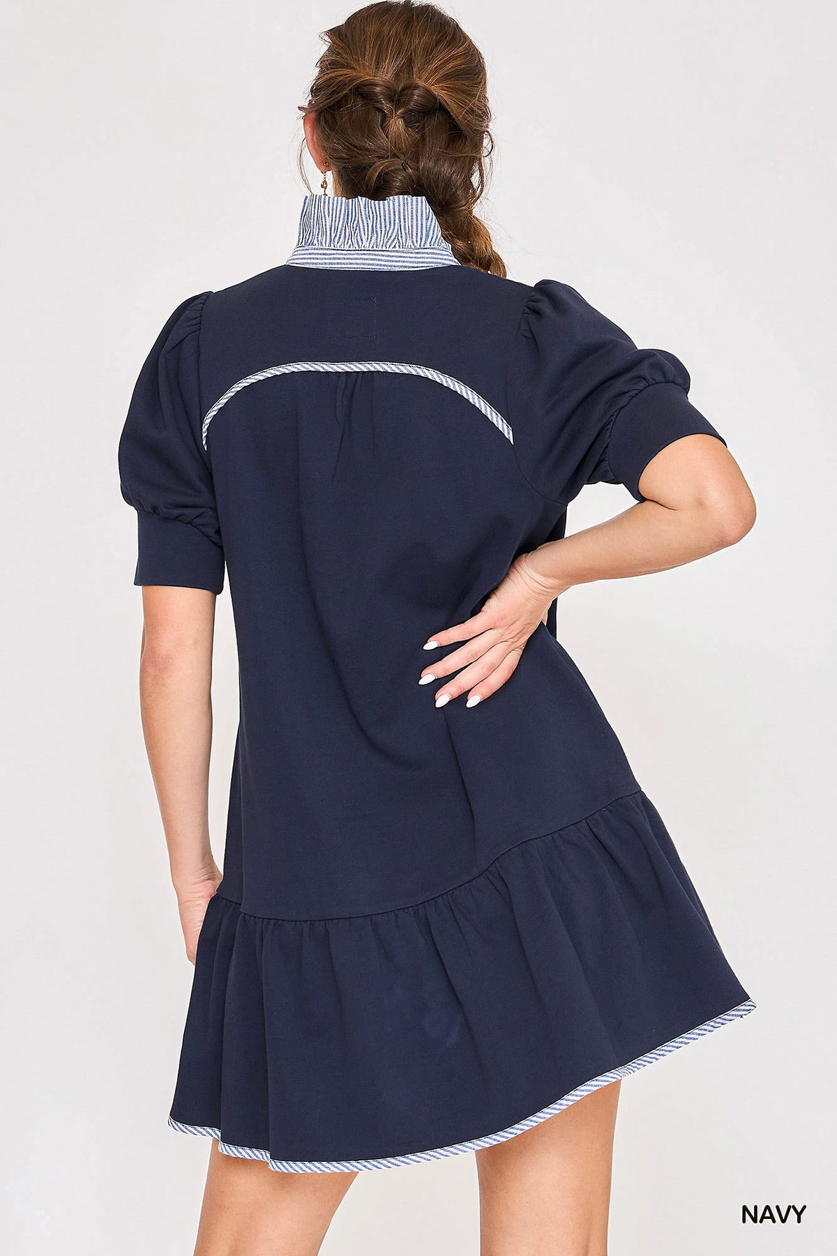 Puff Sleeve Tiered Mini Dress