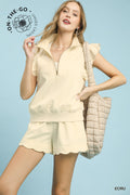 Scalloped Ruffle Sleeve Top