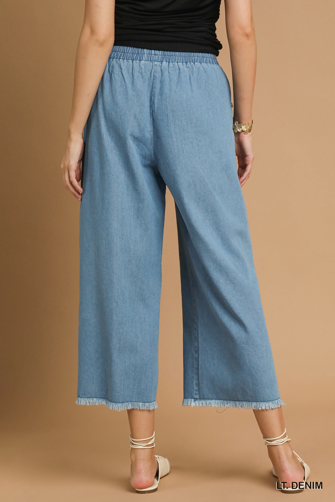Light Wash Denim Wide Leg Pants
