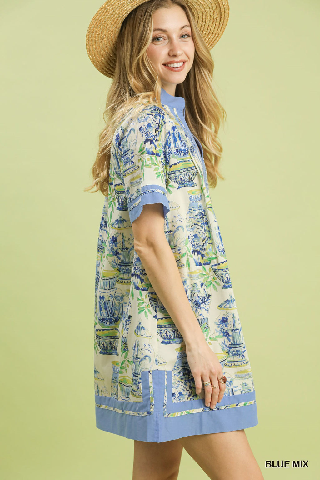 Mix Abstract Print Mini Dress