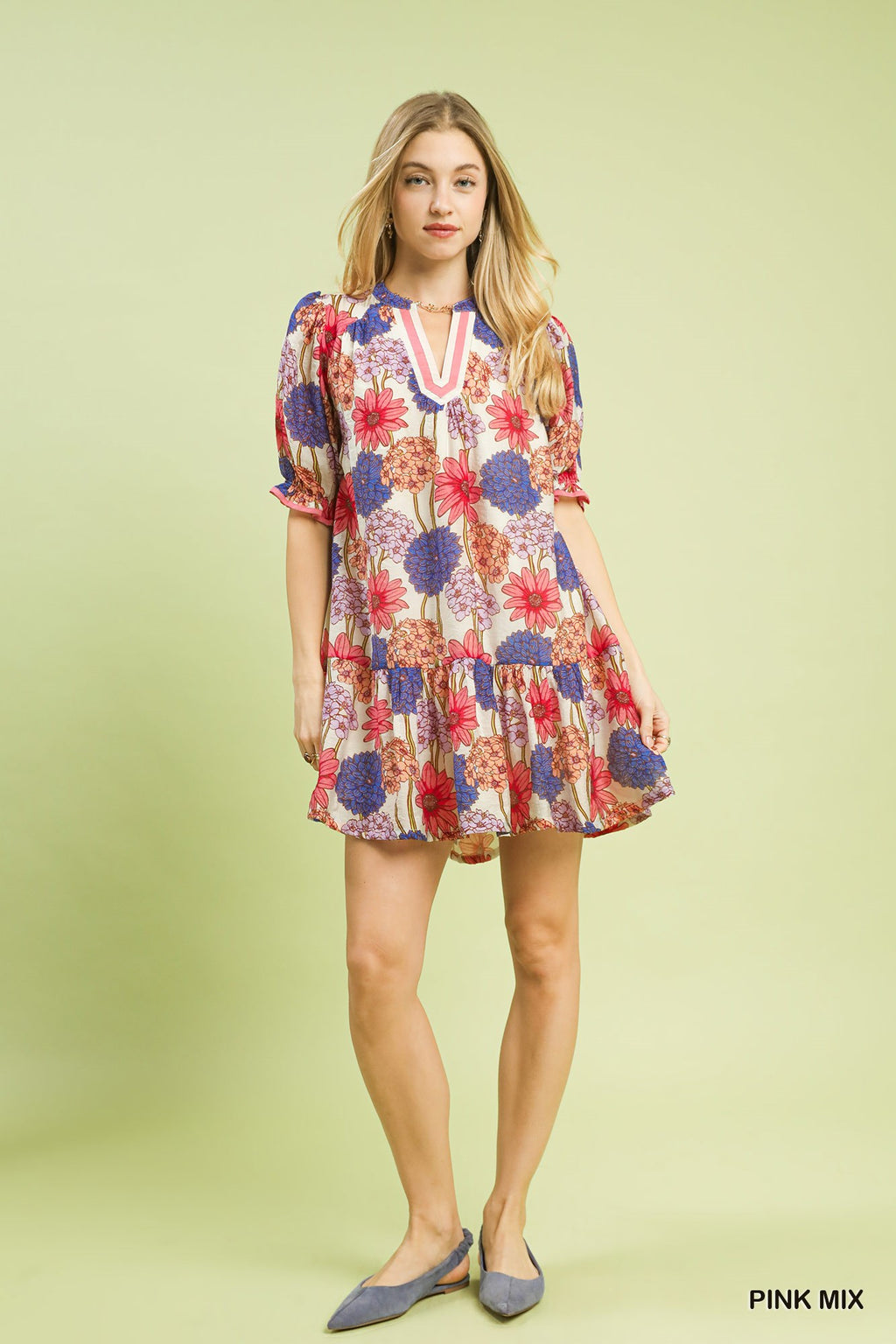 Mix Floral Babydoll Dress
