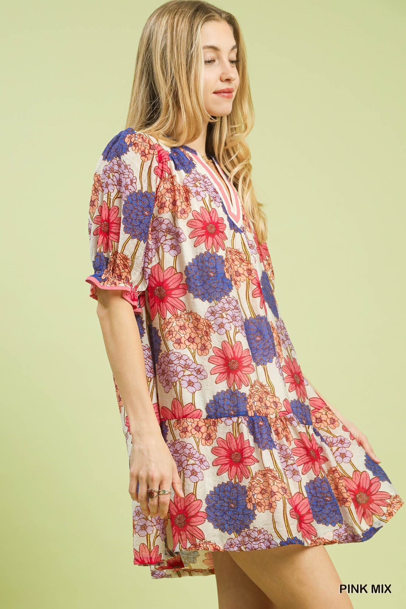 Mix Floral Babydoll Dress