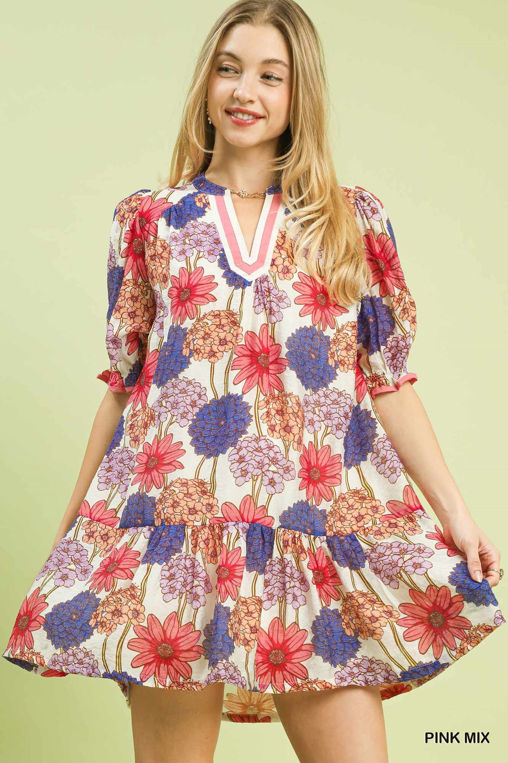 Mix Floral Babydoll Dress