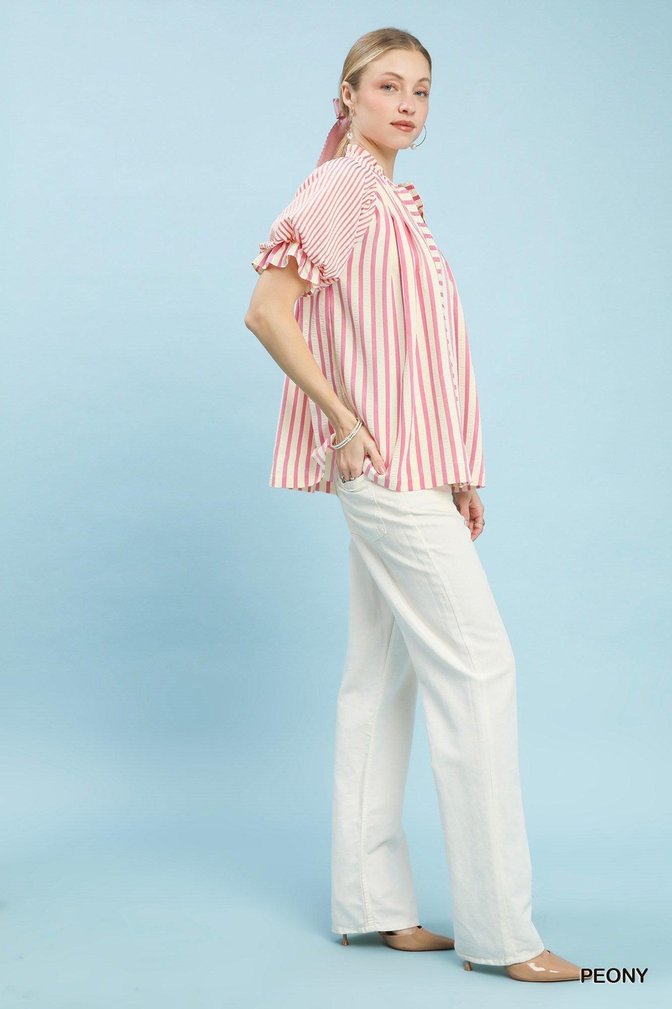 Striped V-Neck Top