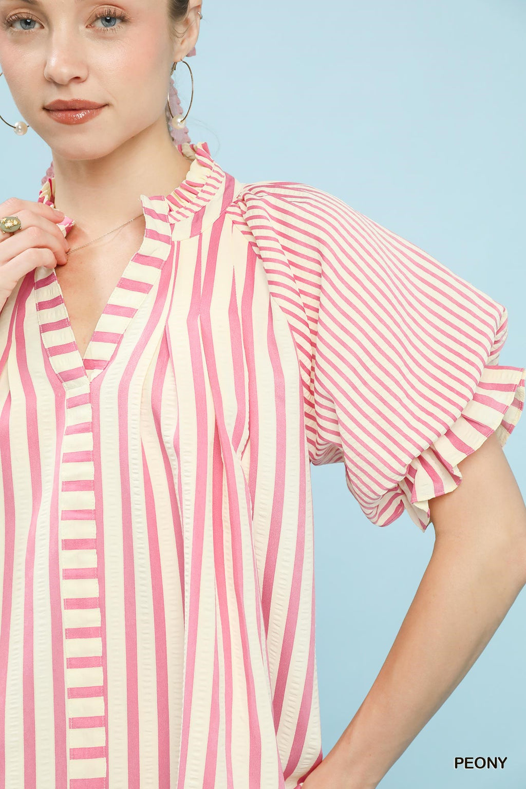 Striped V-Neck Top