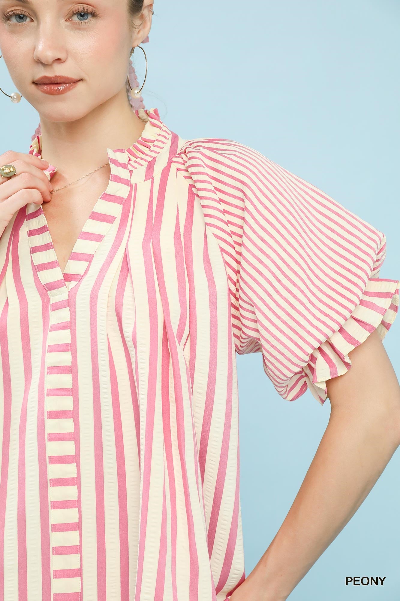 Striped V-Neck Top