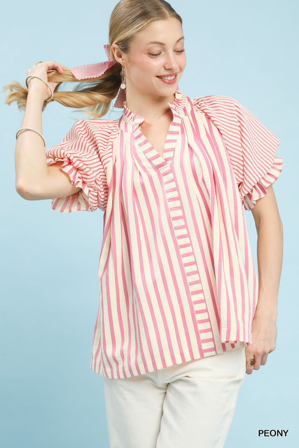 Striped V-Neck Top