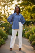 Striped Button Down Blouse