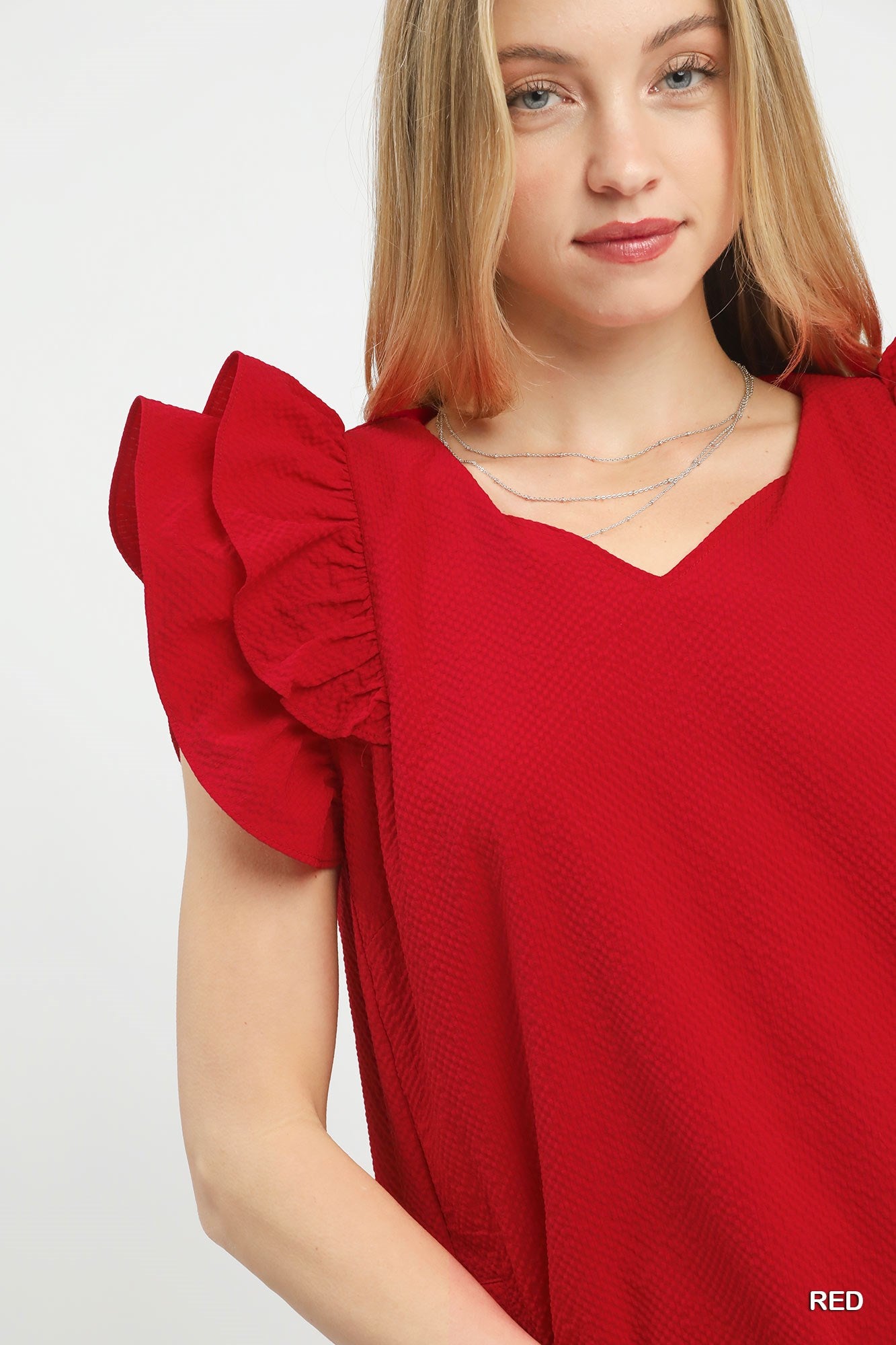 Seersucker Ruffle Shift Dress