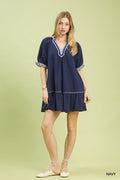 French Terry Ruffle Sleeve Mini Dress