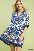 Mix Printed V-Neck Dress