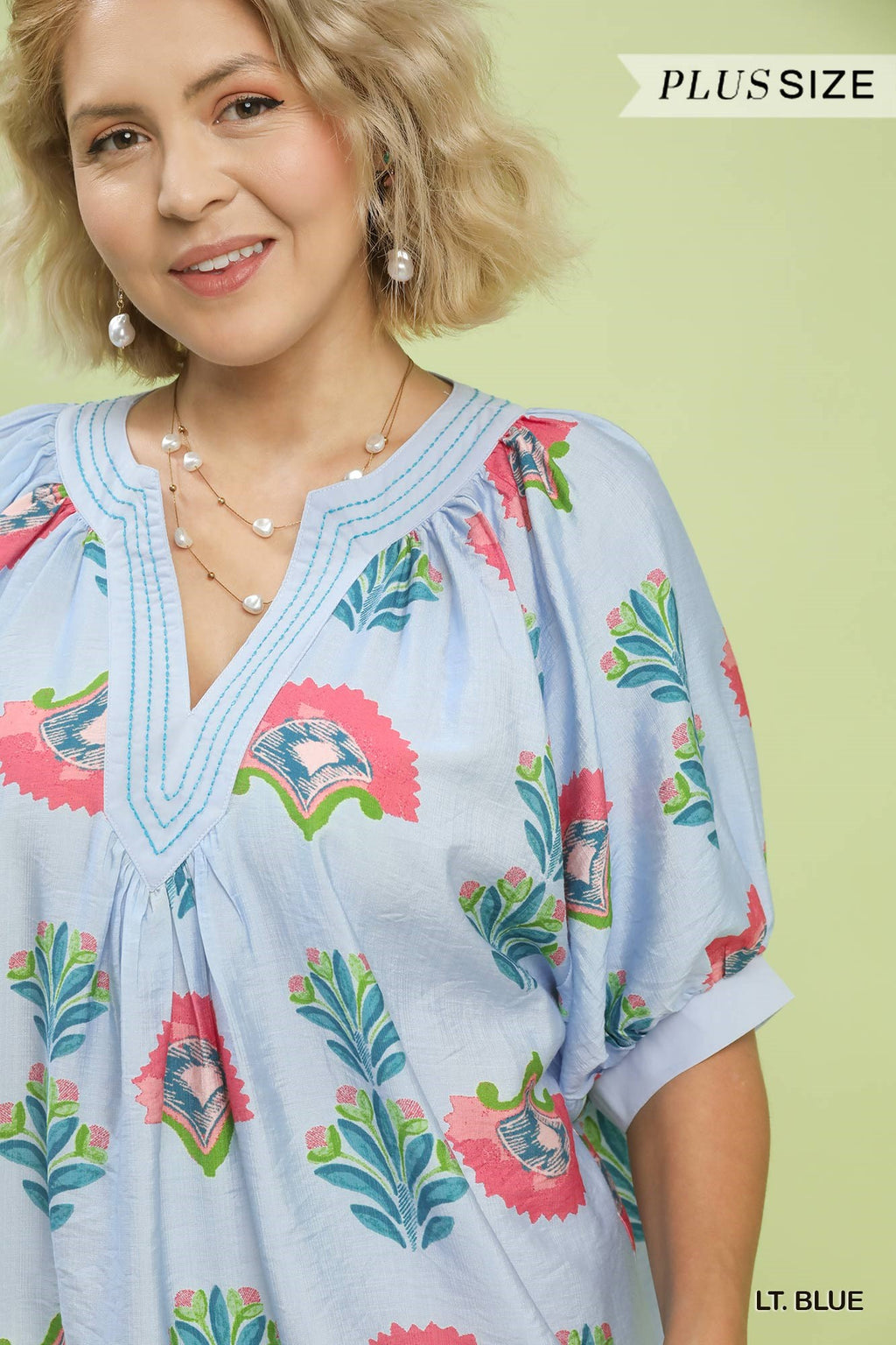 Plus Abstract Print Top