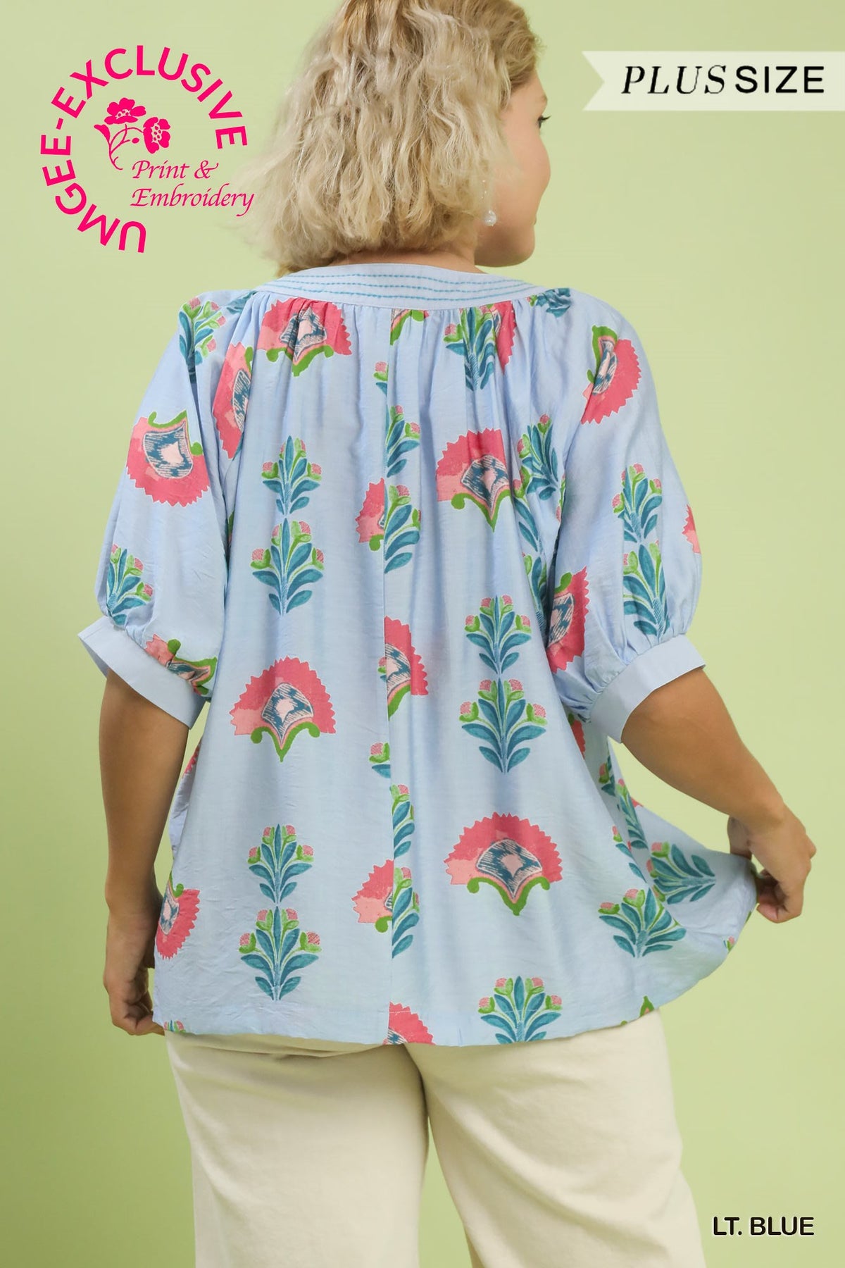 Plus Abstract Print Top