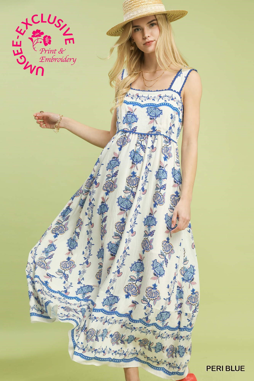 Floral Print Tiered Midi Dress