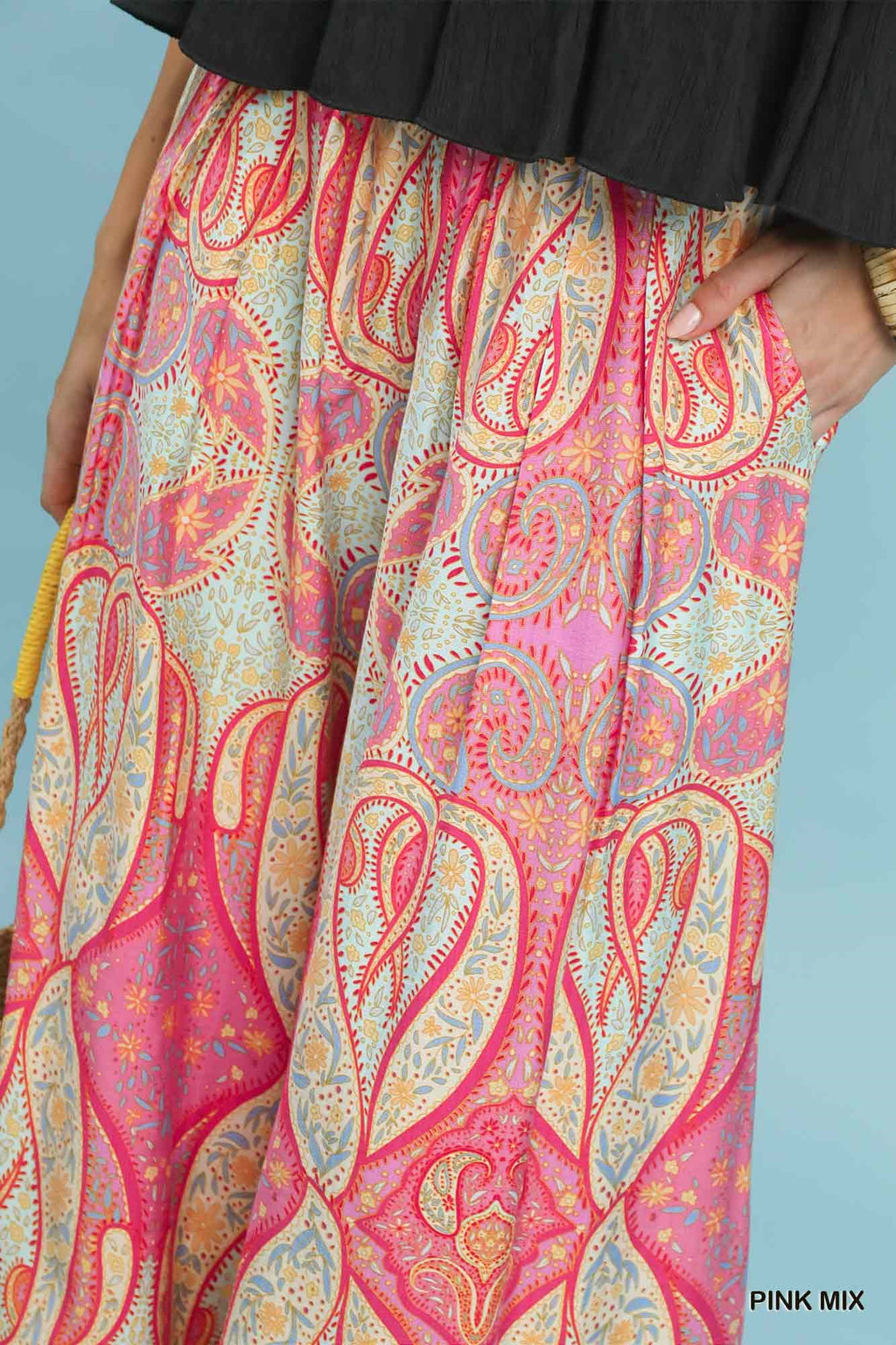 Printed Pull-On Skirt Pants