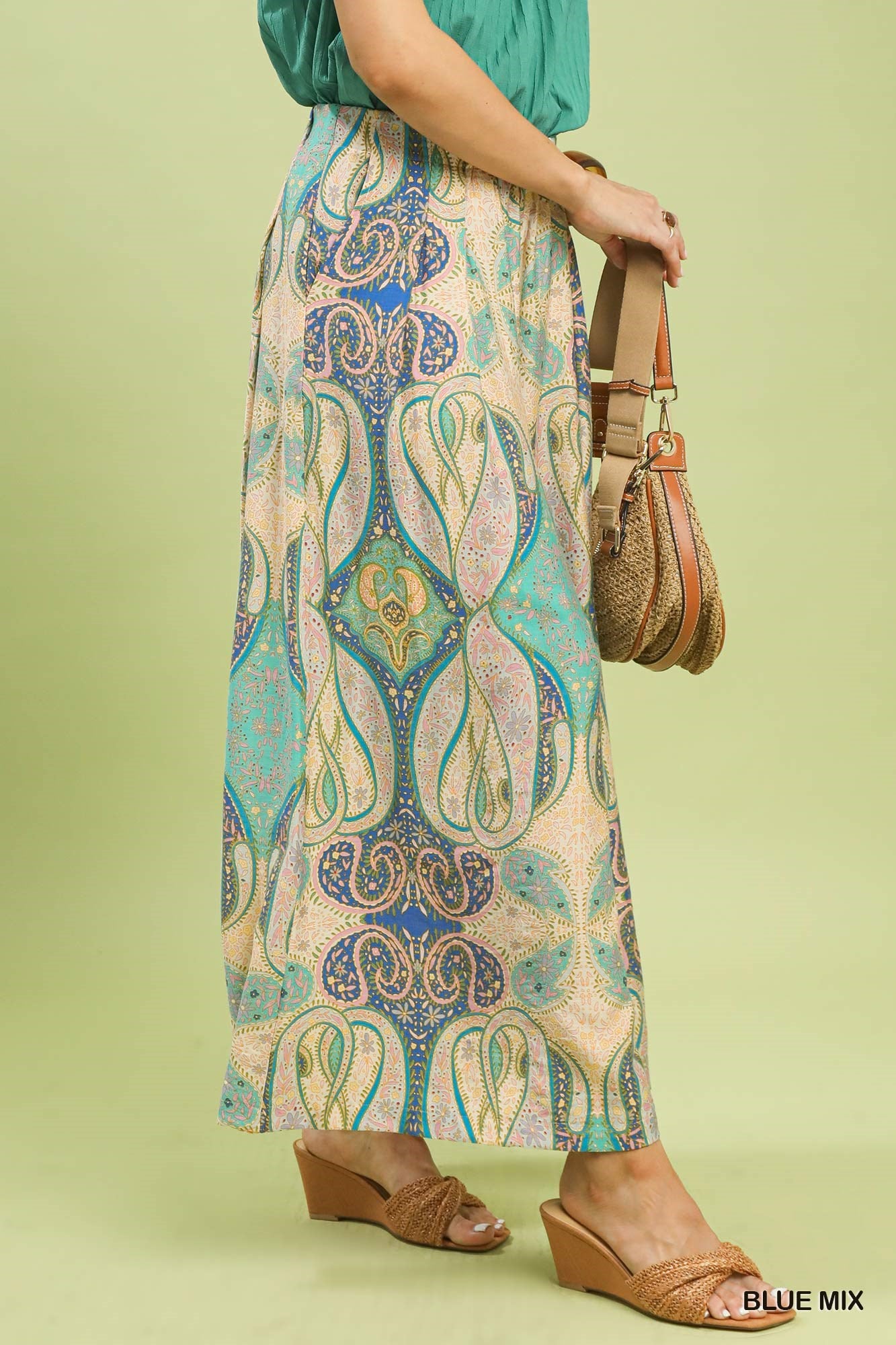 Printed Pull-On Skirt Pants