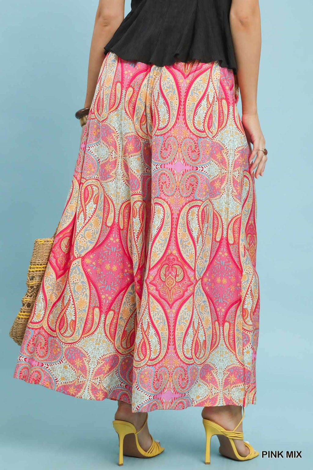 Printed Pull-On Skirt Pants