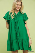 Smocked Ruffle Babydoll Mini Dress