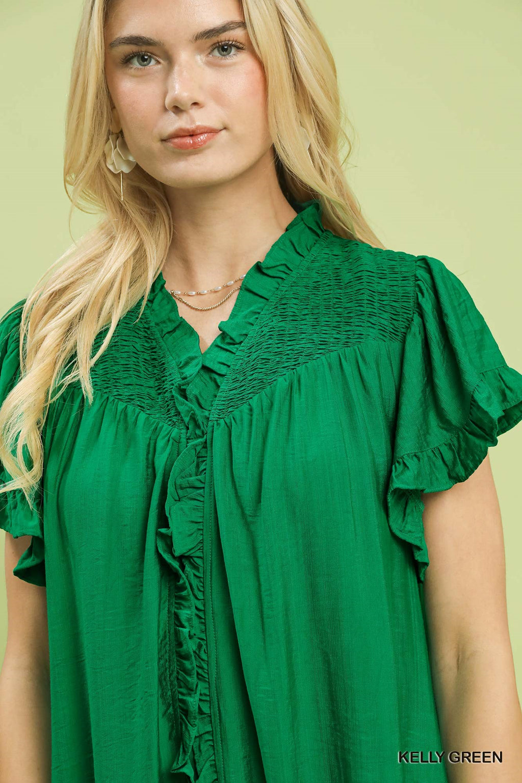 Smocked Ruffle Babydoll Mini Dress