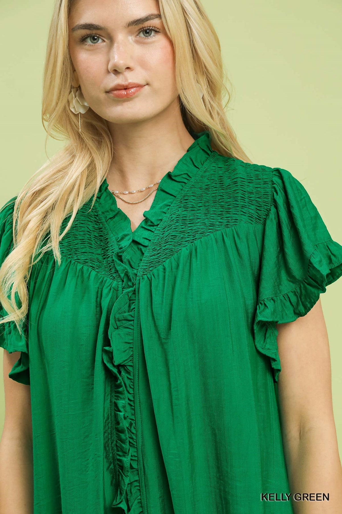 Smocked Ruffle Babydoll Mini Dress