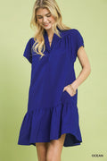 Ruffle Neck Babydoll Dress