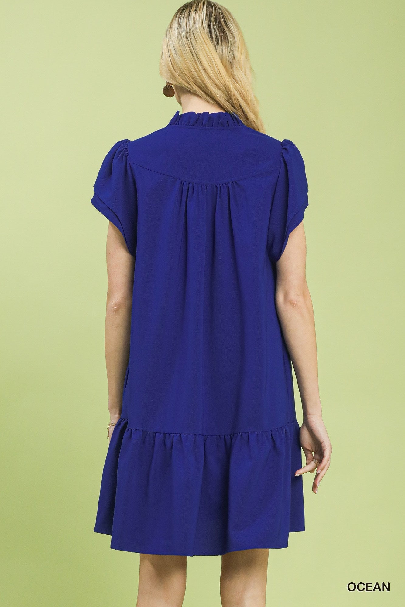 Ruffle Neck Babydoll Dress