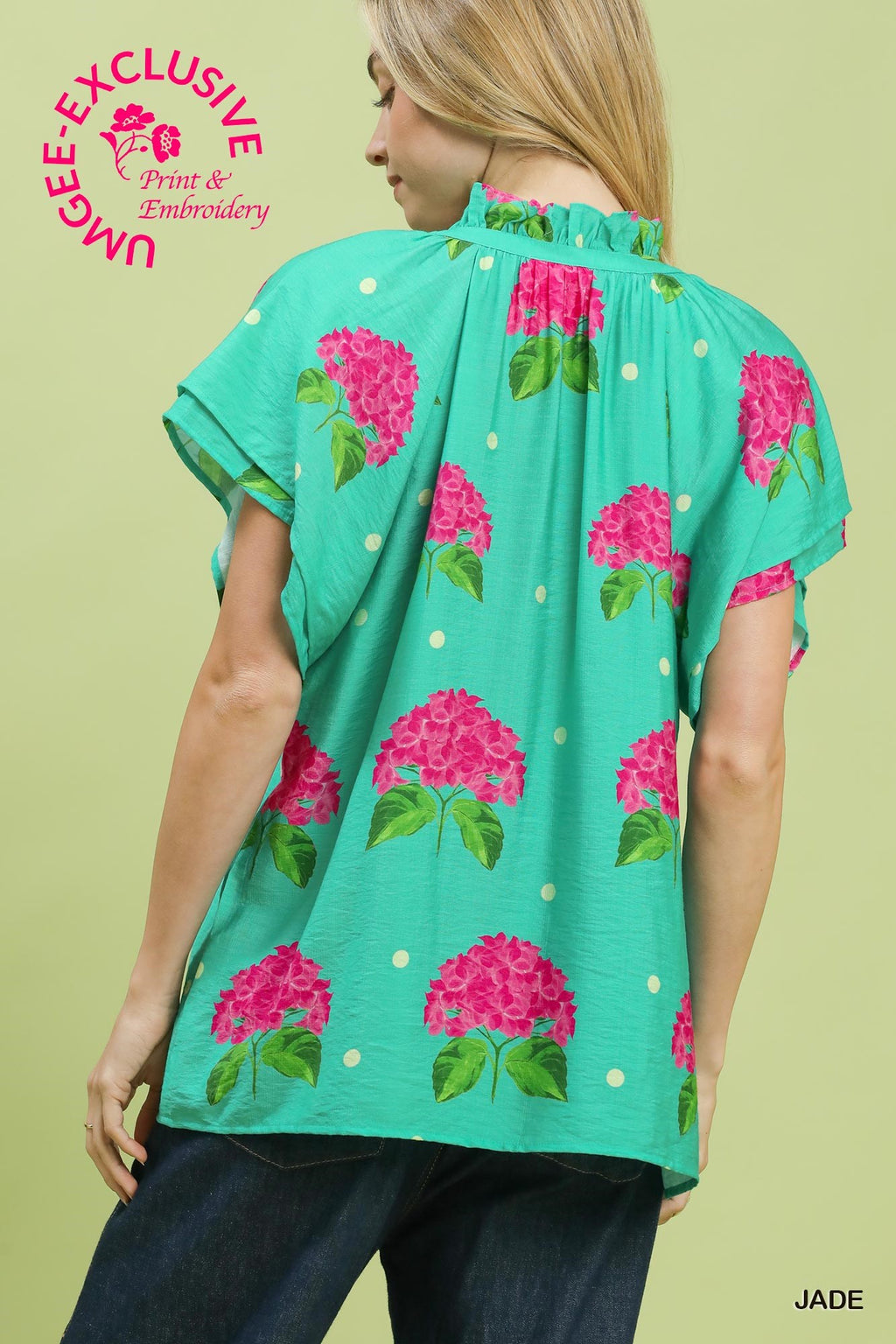 U-Neck Frill Collared Top